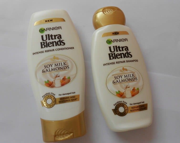 Garnier Ultra Blends Soy Milk and Almonds Intense Repair Shampoo and Conditioner Review 1