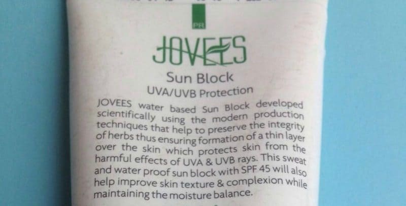 Jovees Anjeer and Carrot Sun Block Review 1