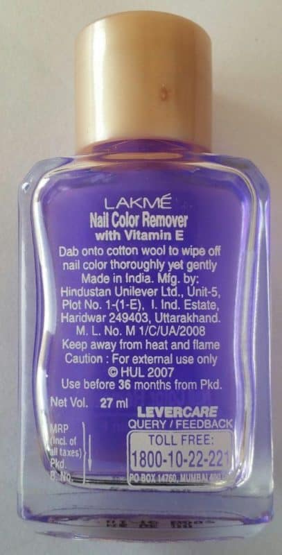 Lakme Nail Colour Remover with Vitamin E Review 1